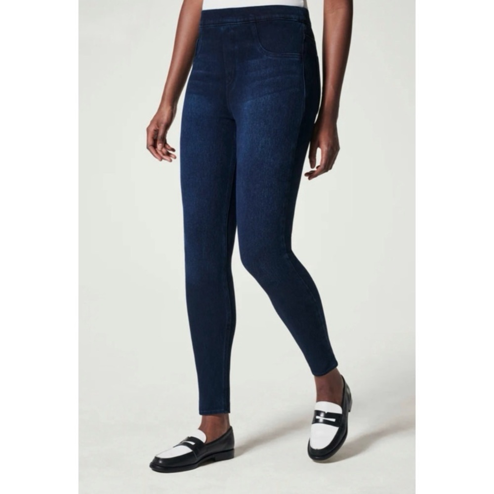 Spanx Dark Wash Jean-ish Leggings in Twilight Rinse 1X